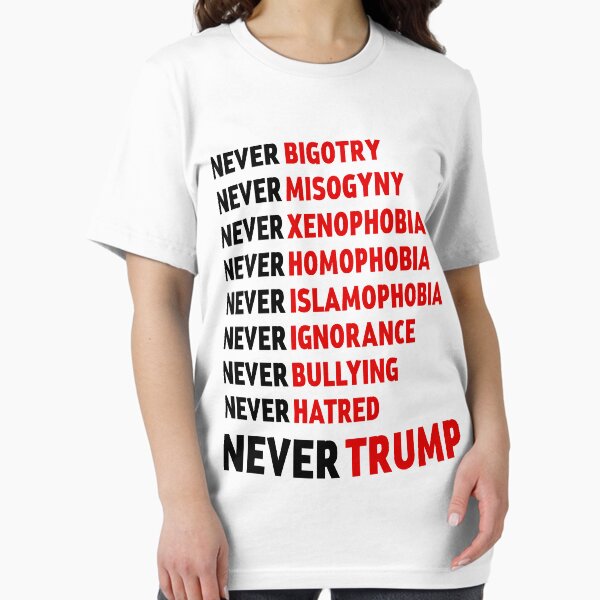 Vista previa del artículo con la obra «Nunca Trump Anti Trump», diseñado y vendido por artvia.
