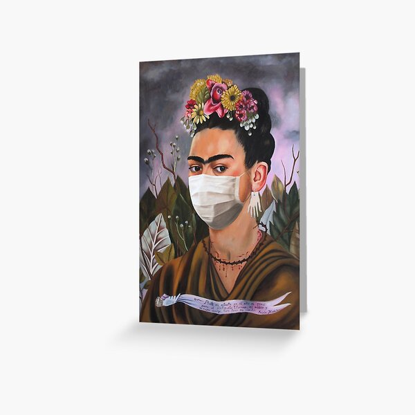 Coronavirus Frida Kahlo Greeting Card