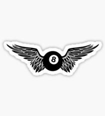 winged eight ball Sticker