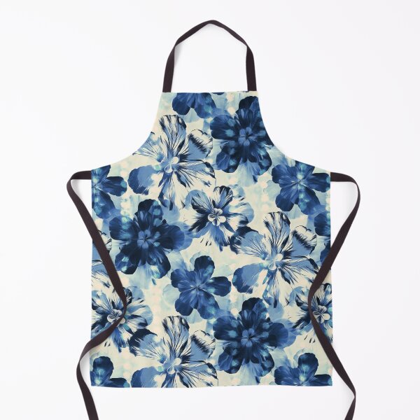 Aperçu de l'œuvre Floral indigo surdimensionné inspiré de Shibori créée et vendue par micklyn.