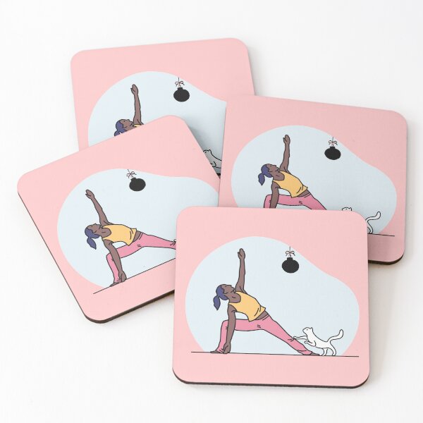 Item preview, YOGA WITH CAT Revolved Side Angle Pose designed and sold by Trio's Stuff.