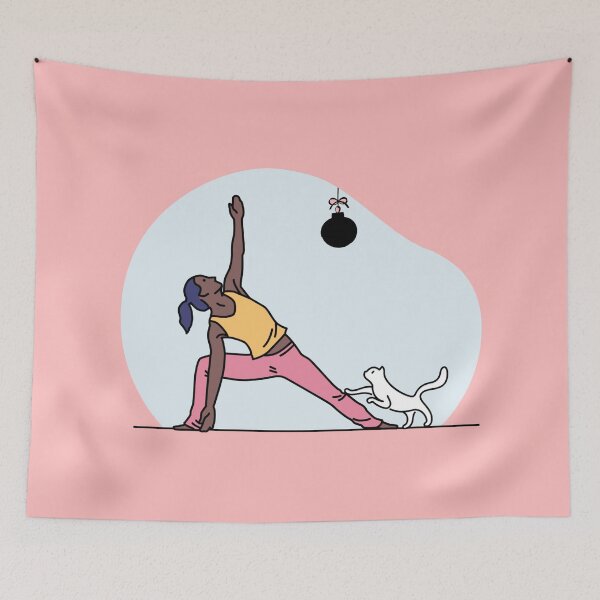 Item preview, YOGA WITH CAT Revolved Side Angle Pose designed and sold by Trio's Stuff.