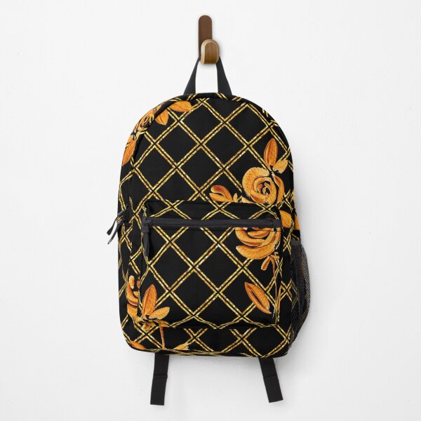 Item preview, Gold roses on a golden grid on black background designed and sold by LaBeauteEtMoi.