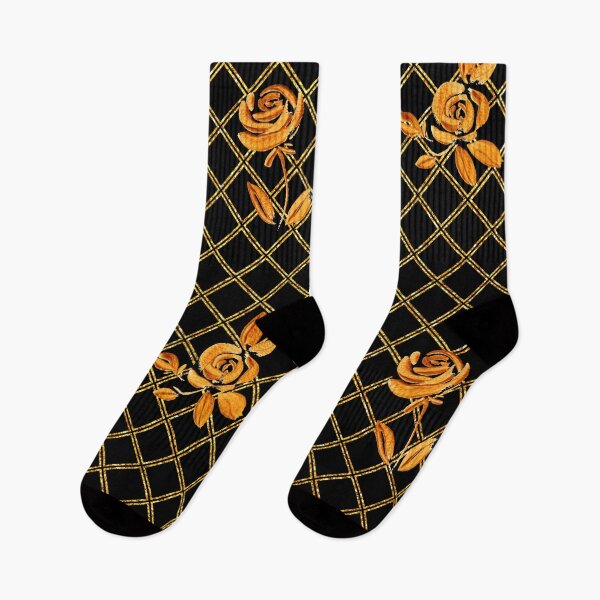 Item preview, Gold roses on a golden grid on black background designed and sold by LaBeauteEtMoi.