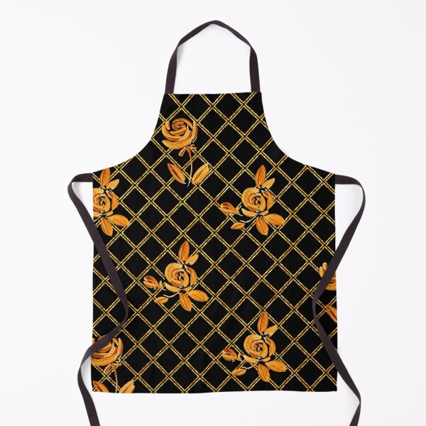 Item preview, Gold roses on a golden grid on black background designed and sold by LaBeauteEtMoi.