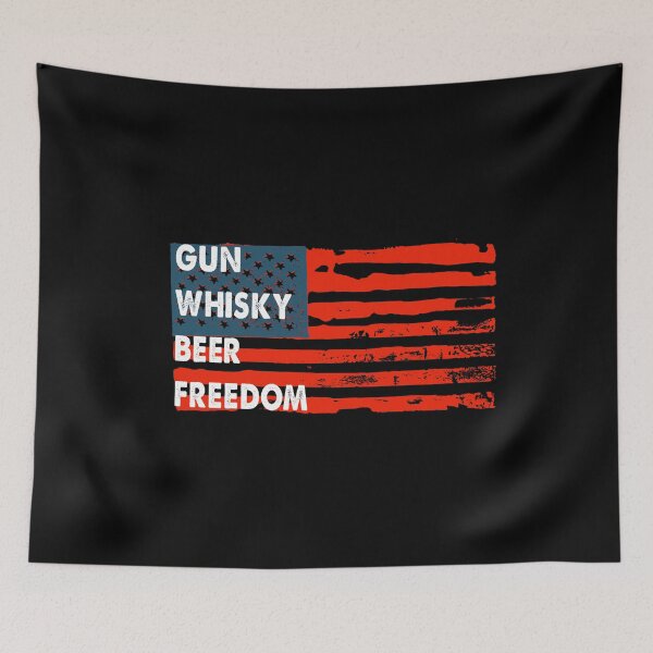 Artikelvorschau, Gun Whisky Beer Freedom Amerikanische Flagge entworfen und verkauft von Kathrine2302.