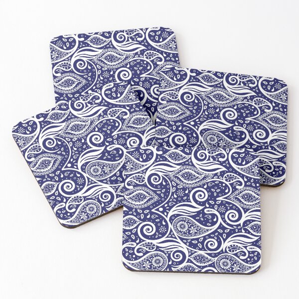 Item preview, Paisley Bohemian Breeze Art - White and Blue designed and sold by GDCdesigns.
