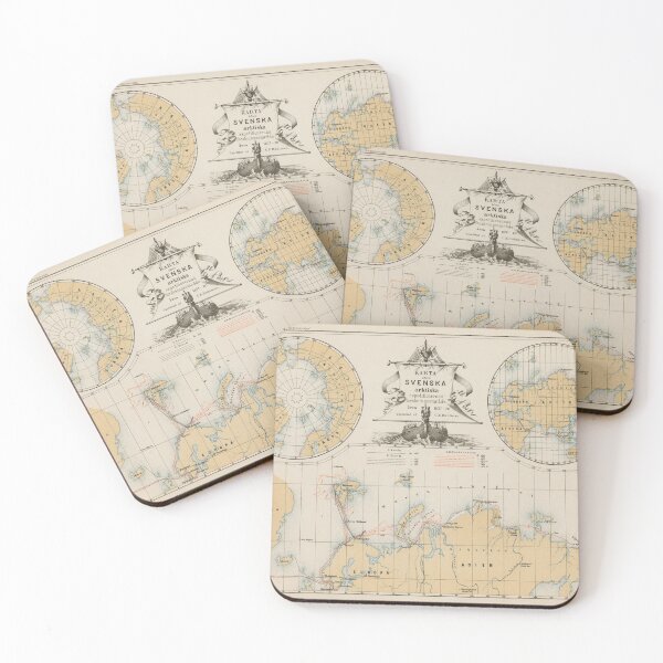 Item preview, Vintage Arctic & North Pole Explorations Map (1880) designed and sold by BravuraMedia.