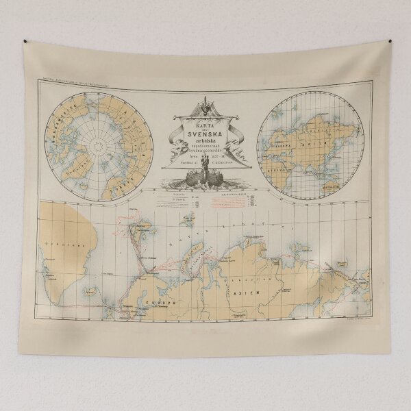 Item preview, Vintage Arctic & North Pole Explorations Map (1880) designed and sold by BravuraMedia.