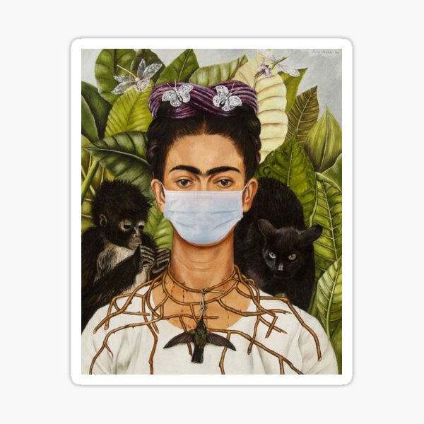 Item preview, Frida Kahlo Portrait with Face Mask designed and sold by Thundersome.