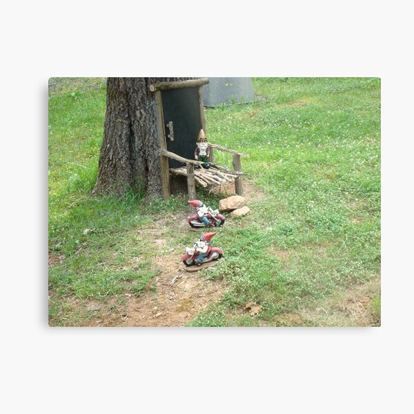 Biker Gnome Invasion Metal Print