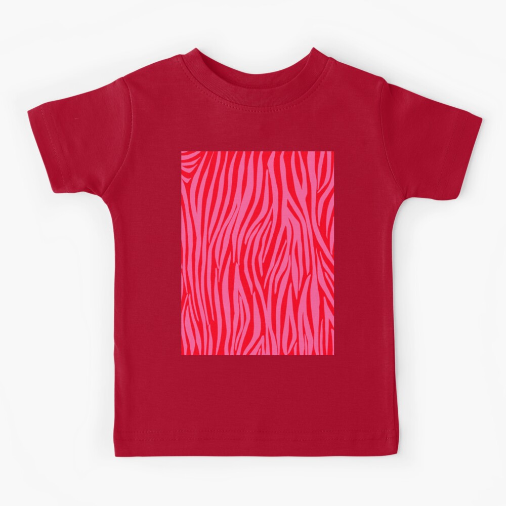 Strawberry Zebra Pattern - Pink Zebra Stripes | Kids T-Shirt