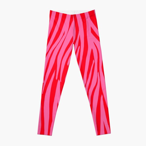 Zebra Print Leggings - Neon Pink 