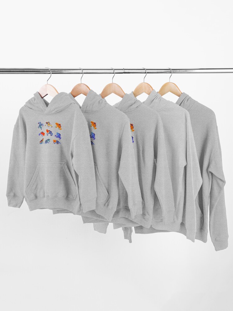 Alternate view of Poison dart frogs - yellow Kids Pullover Hoodie
