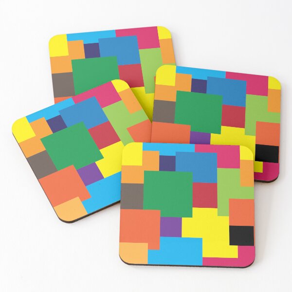 Item preview, Colorful square playful fun collage pattern designed and sold by sweeann.
