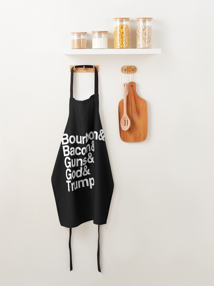 Alternate view of Bourbon Bacon God Guns And Trump Apron