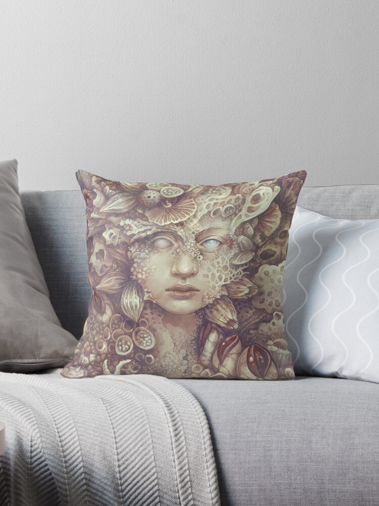Thumbnail 1 of 3, Throw Pillow, Echoes from the past designed and sold by strijkdesign.