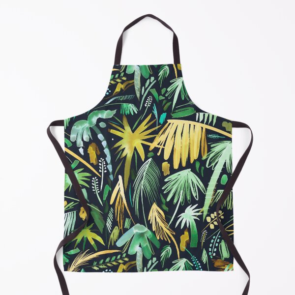 Item preview, Tropical Brushstrokes Palms Dark Green designed and sold by ninoladesign.