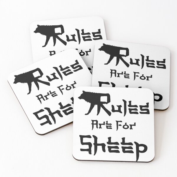 Item preview, Rules Are For Sheep Wolf Black designed and sold by BoastyDesigns.