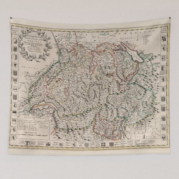 Item preview, Vintage Map of Switzerland (1721) designed and sold by BravuraMedia.