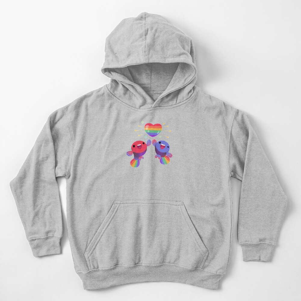 Rainbow guppy 4 Kids Pullover Hoodie