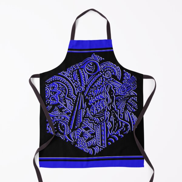 Aperçu de l'œuvre Tangle hexagonal en noir et bleu avec des reflets blancs créée et vendue par Heatherian.