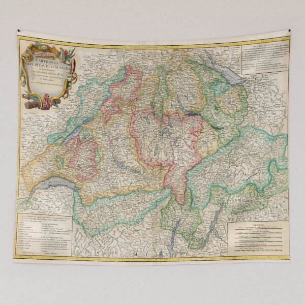 Item preview, Vintage Map of Switzerland (1755) designed and sold by BravuraMedia.