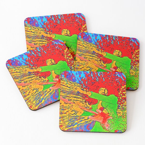 60s Rock Psychedelic Painting Poster Coasters (Set of 4)