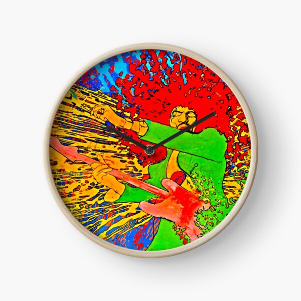 60s Rock Psychedelic Painting Poster Clock