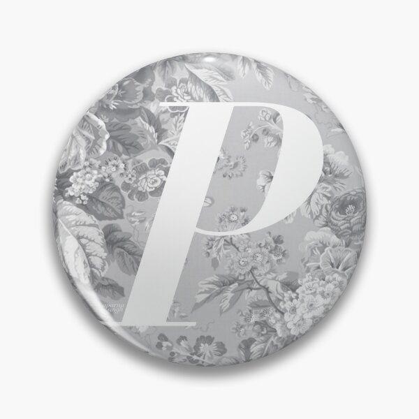 Item preview, P Letter, Vintage Alphabet - Botanical Monogram - Silver Grey designed and sold by mydoodlesateme.