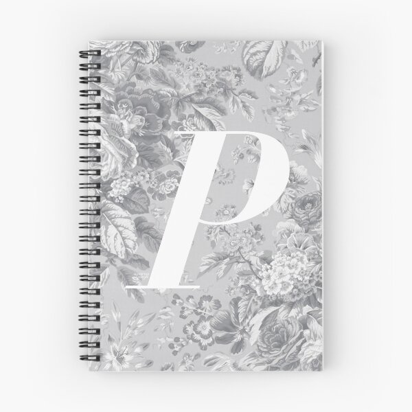 Item preview, P Letter, Vintage Alphabet - Botanical Monogram - Silver Grey designed and sold by mydoodlesateme.