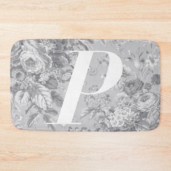 Item preview, P Letter, Vintage Alphabet - Botanical Monogram - Silver Grey designed and sold by mydoodlesateme.