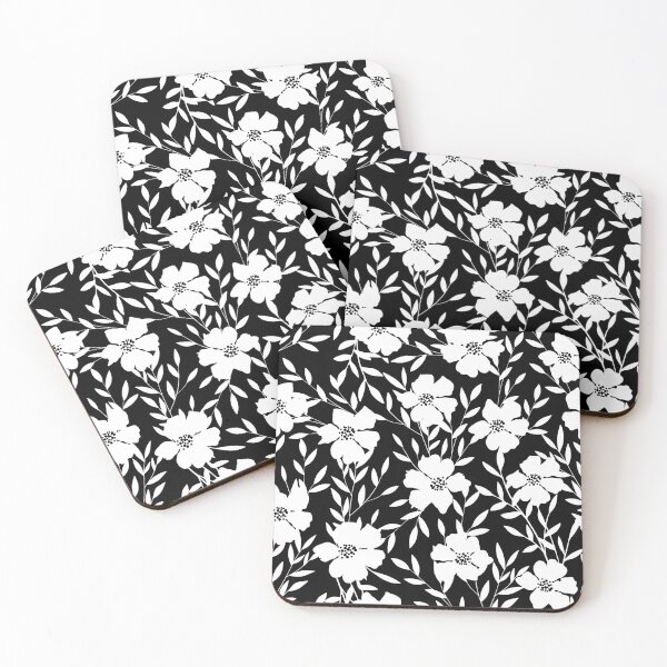 Item preview, Black and White Floral Theme designed and sold by cafelab.