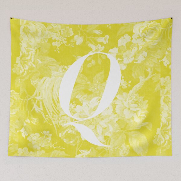 Item preview, Q Letter, Vintage Alphabet - Botanical Monogram - Lemon Yellow designed and sold by mydoodlesateme.