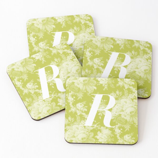 Aperçu de l'œuvre Lettre R, Alphabet Vintage - Monogramme Botanique - Vert Chaud créée et vendue par mydoodlesateme.