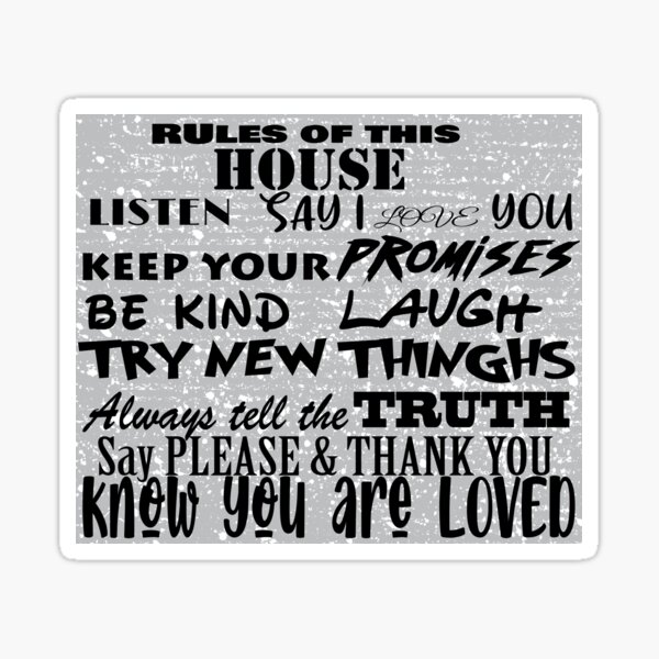"House rules" Sticker for Sale by CosteO Redbubble