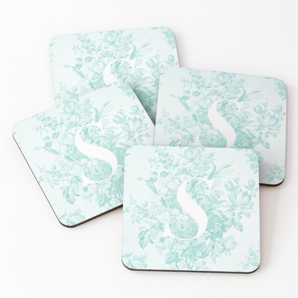 Item preview, S Letter, Vintage Alphabet - Botanical Monogram - Pale Pastel Blue designed and sold by mydoodlesateme.