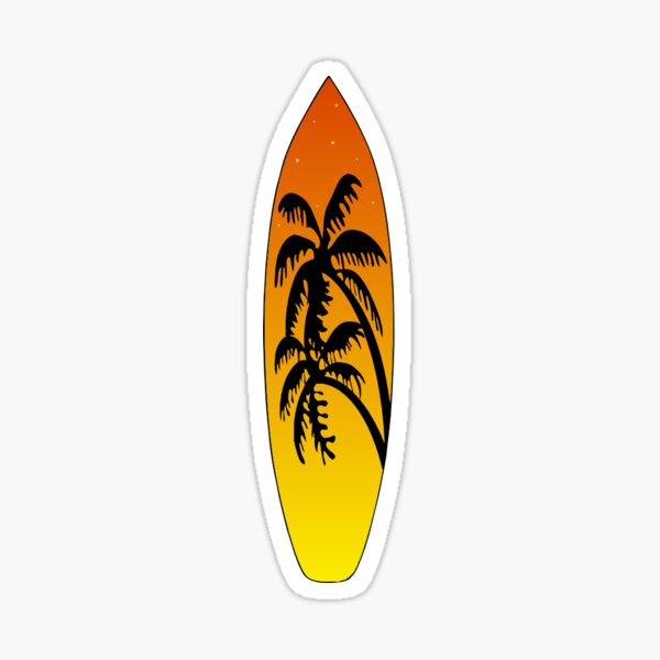 Surfboard Palm Trees (Sunset) Sticker