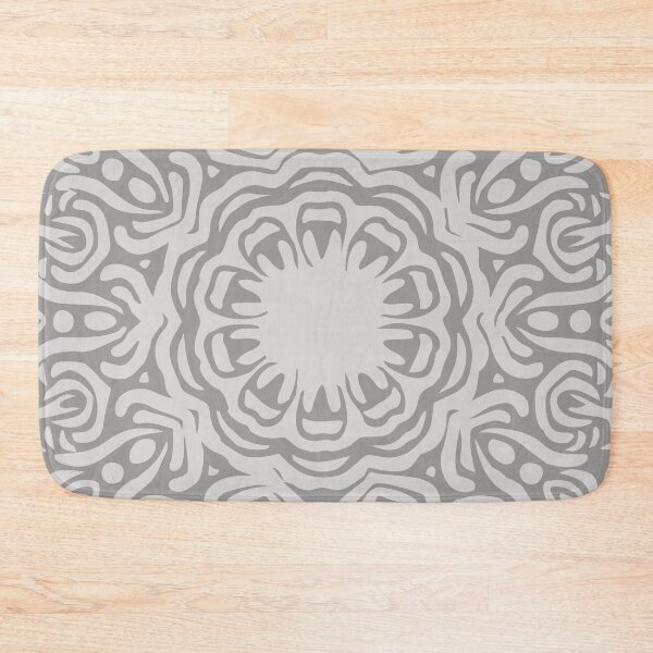 Item preview, Grey Abstract Floral Explosion Mandala designed and sold by Mia Harper Design.