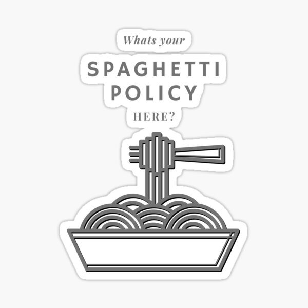 Vista previa del artículo con la obra «Política de espagueti: siempre está soleado», diseñado y vendido por SunnyinPhilly.