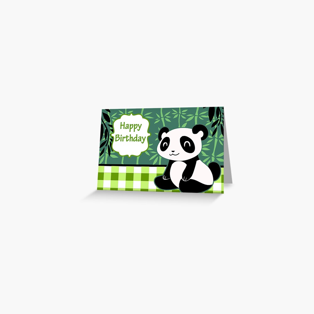 Carte De Vœux Panda Mignon Joyeux Anniversaire Par Saradaboru Redbubble