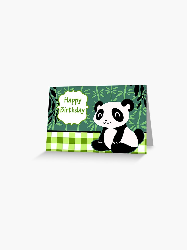Carte De Vœux Panda Mignon Joyeux Anniversaire Par Saradaboru Redbubble