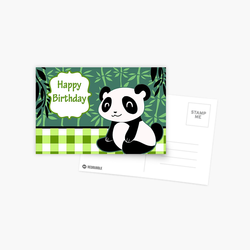 Carte De Vœux Panda Mignon Joyeux Anniversaire Par Saradaboru Redbubble