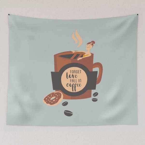 Item preview, Forget love, fall in coffee - Funny coffee lover Gift designed and sold by Teenation9.