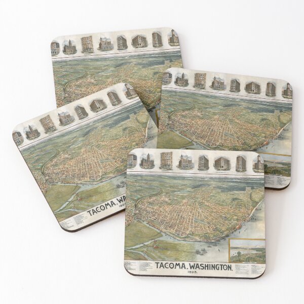 Item preview, Vintage Map of Tacoma WA (1893) designed and sold by BravuraMedia.