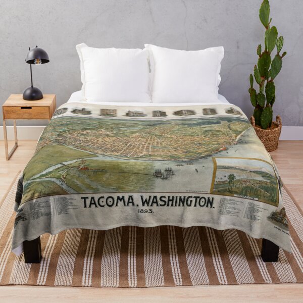 Item preview, Vintage Map of Tacoma WA (1893) designed and sold by BravuraMedia.