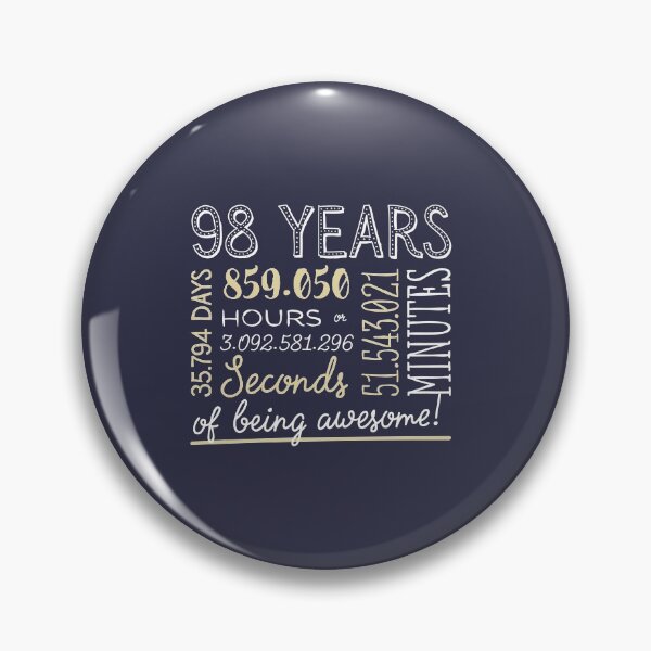 Item preview, 98th Birthday Gifts - 98 Years of being Awesome in Hours & Seconds designed and sold by betternotes.
