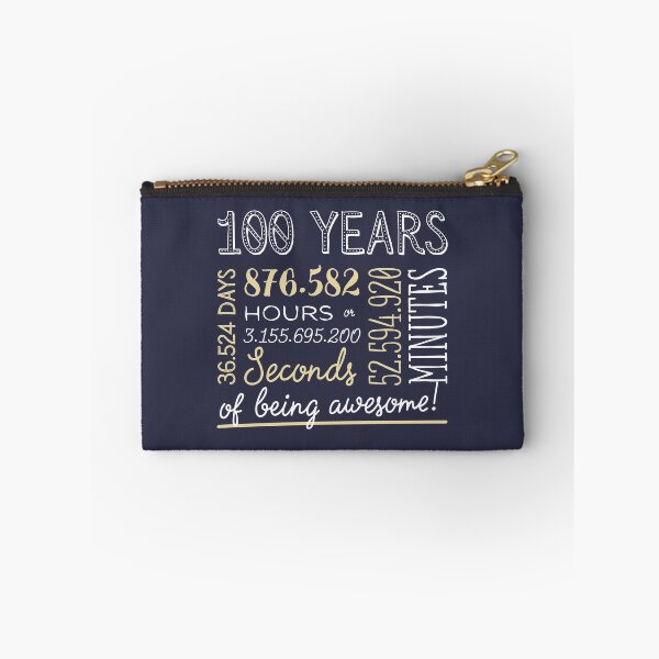 Item preview, 100th Birthday Gifts - 100 Years of being Awesome in Hours & Seconds designed and sold by betternotes.