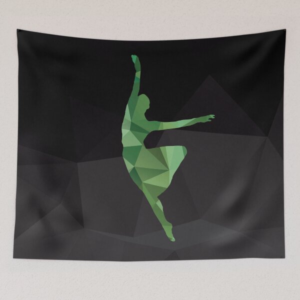 Item preview, Polygonal Dancing Ballerina in Green Hues designed and sold by artsome-design.