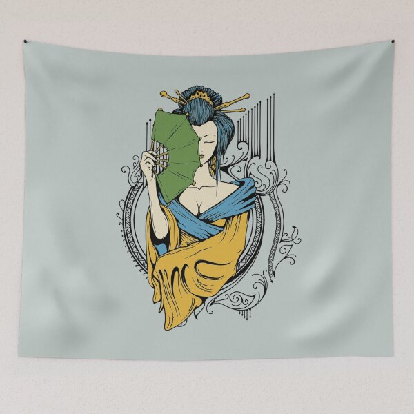 Item preview, Japanese lady with a hand fan - Funny japanese graphic lover Gift designed and sold by Teenation9.